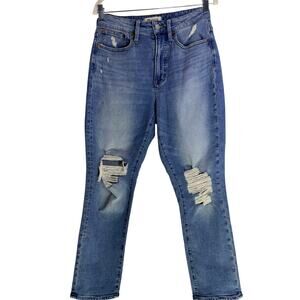 Madewell Curvy Perfect Vintage Jeans Size 25 High Rise Distressed Denim